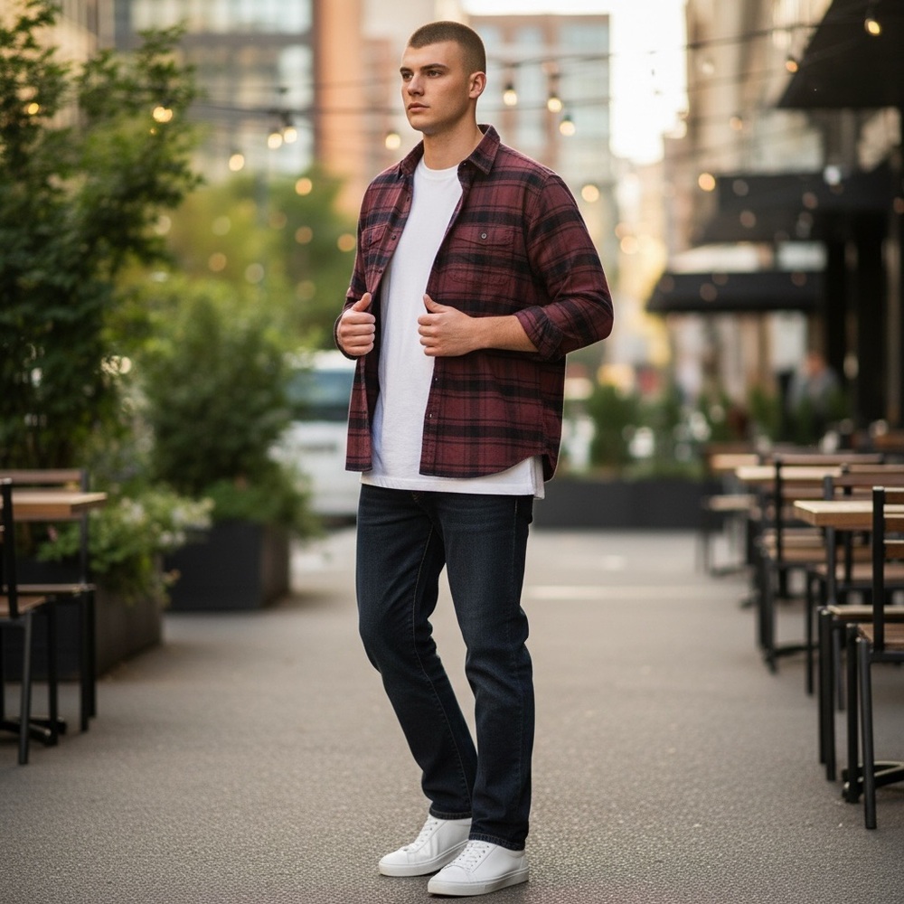 Ambiguous Clothing // Noah Flannel // Burgundy Plaid // Men’s
